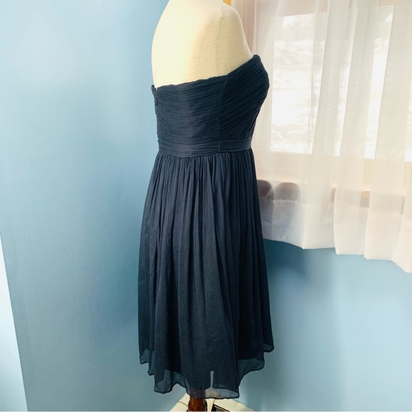 J. Crew Navy Nadia Silk Chiffon Strapless Dress - Picture 6 of 9